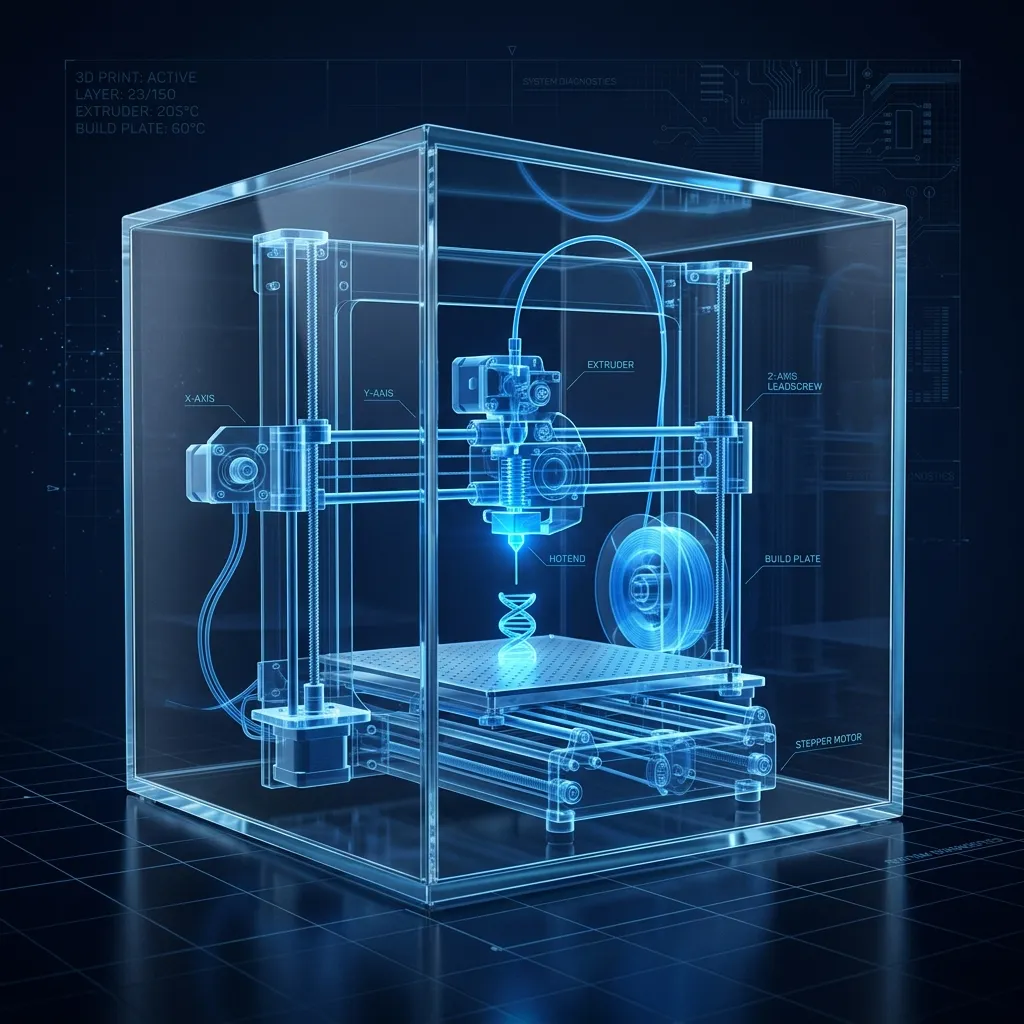 3D printer transparent cube render