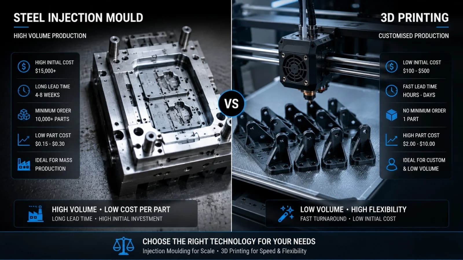 3D Printing vs. Injection Modelling: The Economic Break-Even Point